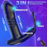 Anaalvibraator peenisestimulaatoriga must